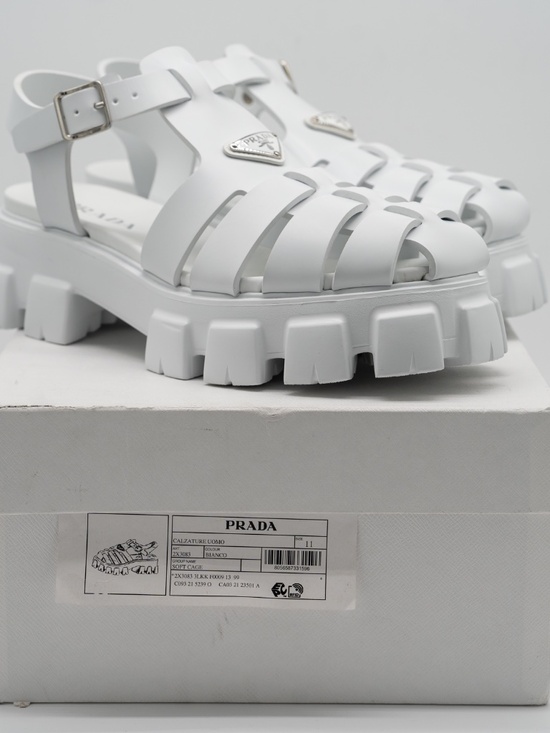 Prada White Fisherman Men\'s Sandals Monolith Rubber size 11uk 12 US main image 11